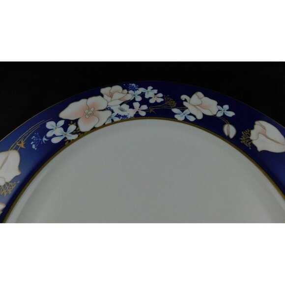 Mikasa August Moon Cobalt Blue Bone China Dinner Plate 10 3/4" Floral Design - Picture 3 of 5